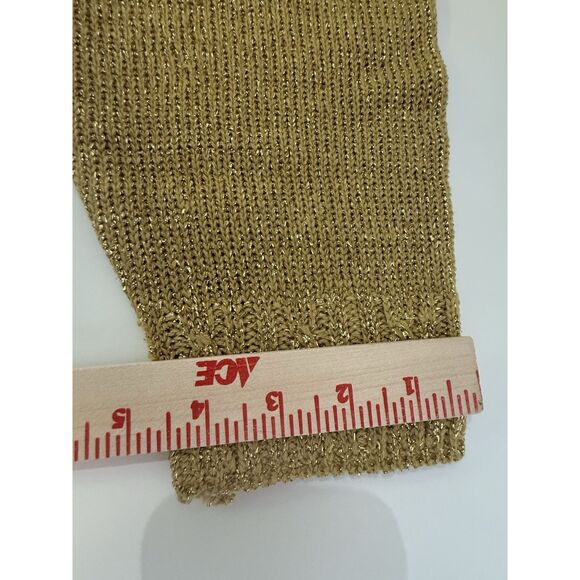 Diane von Furstenberg Plus Size 1X Gold Yellow Metallic Tunic Sweater DVF V Neck - Picture 6 of 9